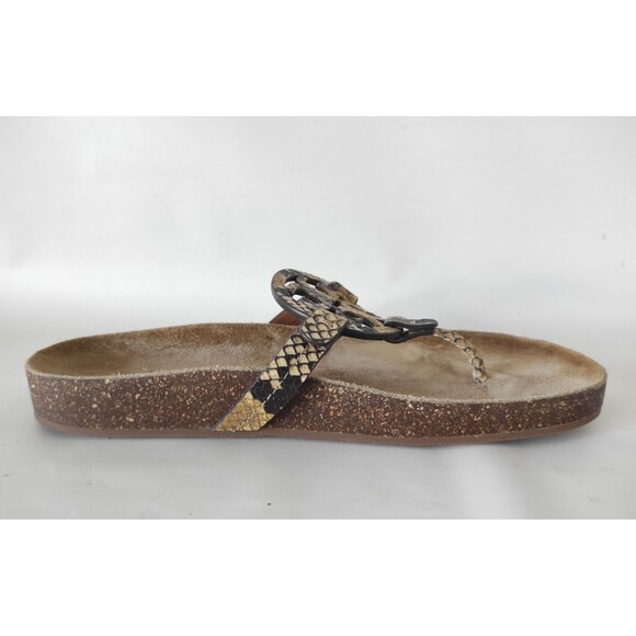 Authentic Tory Burch Miller Cloud Pale Desert Snake Print Sandals Size 9 - Picture 7 of 9